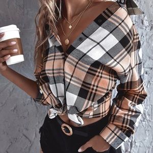 Tartan plaid button up